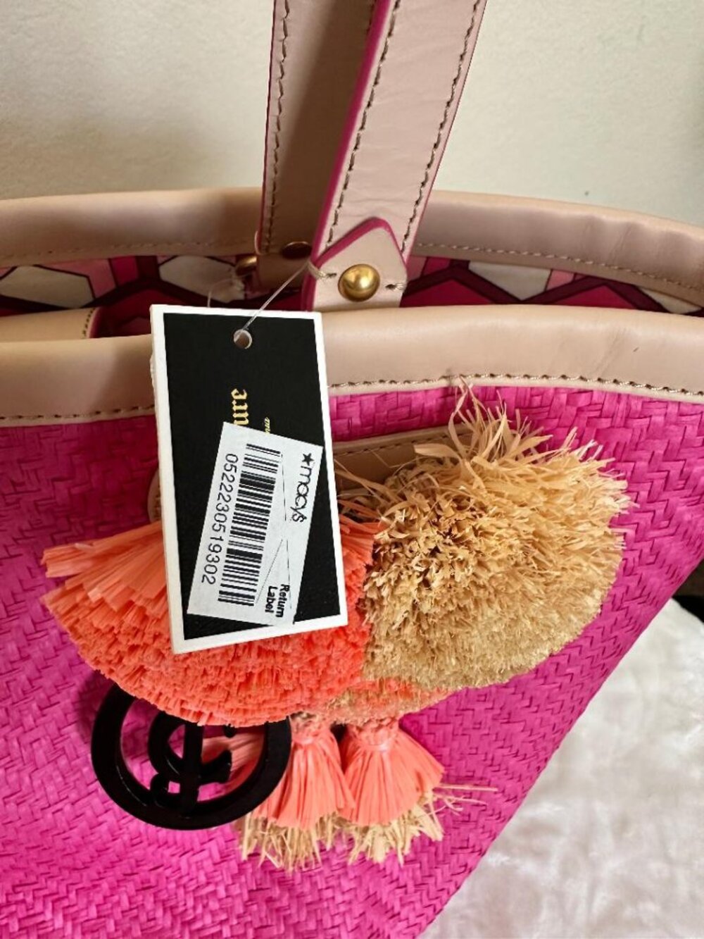 NWT JUICY COUTURE LYNN NORTH SHORE STRAW TOTE/BUCKET BAG  $198 MSRP - Picture 8 of 8